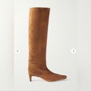 Staud Wally boot in tan suede
